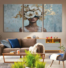 Golden Petal Wall Art - Petal Silhouette Woman Wall Art by MyGreatCanvas | Canvas Wall Art Prints | Photo Prints & Wall Decor