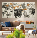 Farmhouse Wall Art | Western Longhorn Cattle Canvas Print | by MyGreatCanvas | Canvas Wall Art Prints | Photo Prints & Wall Decor