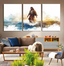 Watercolor Jesus Walking Wall Art Print, Jesus Water Canvas
