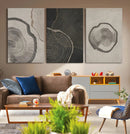 Minimalist Tree Rings Wall Art | Modern Abstract Canvas