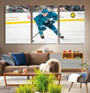 San Jose Sharks Ice Hockey Player Wall Art Canvas Print