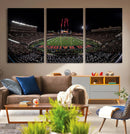 Framed Texas Tech Red Raiders Stadium Canvas, Texas Tech Red