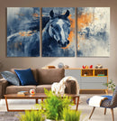 Abstract Blue Horse Wall Art Print Canvas | Horse Wall Art by MyGreatCanvas | Canvas Wall Art Prints | Photo Prints & Wall Decor