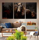 Abstract Black Horse Canvas Print for Farmhouse Wall Art | by MyGreatCanvas | Canvas Wall Art Prints | Photo Prints & Wall Decor