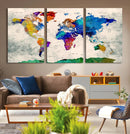World Map Canvas Print – Framed Travel Map Wall Art for by MyGreatCanvas | Canvas Wall Art Prints | Photo Prints & Wall Decor