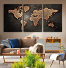 World Map Canvas Print – Framed Travel Map Wall Art for