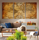 Vintage World Map Canvas Print – Antique Push Pin Travel by MyGreatCanvas | Canvas Wall Art Prints | Photo Prints & Wall Decor
