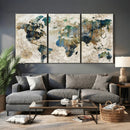 Framed Vintage World Map Wall Art – Abstract Map Canvas by MyGreatCanvas | Canvas Wall Art Prints | Photo Prints & Wall Decor