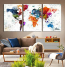 World Map Canvas Print – Framed Travel Map Wall Art for by MyGreatCanvas | Canvas Wall Art Prints | Photo Prints & Wall Decor