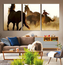 Horses and Cowboys Wall Art Canvas Print by MyGreatCanvas | Canvas Wall Art Prints | Photo Prints & Wall Decor