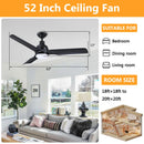 52" Cason Induatrial Downrod Mount Reversible Ceiling Fan with LED Lighting and Remote Control