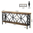 2-Tier Console Table, 70.9" Industrial Sofa Table Behind Couch
