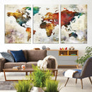 Watercolor World Map Canvas Print – Framed Wall Art for by MyGreatCanvas | Canvas Wall Art Prints | Photo Prints & Wall Decor