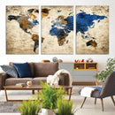 World Map Canvas Print – Detailed Map of the World Wall Art by MyGreatCanvas | Canvas Wall Art Prints | Photo Prints & Wall Decor