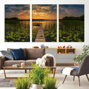Lake and Flower Wall Art Canvas Print