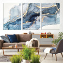 Abstract Art Print - Blue Abstract Canvas Wall Art Print