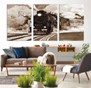 Black Steam Train Canvas Wall Art Print Steam Locomotive Art