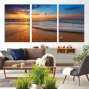 Sunset and Beach at Night Wall Art Canvas Print