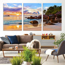 Tropical Island Beach Sunset Canvas Print