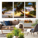 Tropical Island Sunset on the Beach Palms Wall Art Canvas by MyGreatCanvas | Canvas Wall Art Prints | Photo Prints & Wall Decor