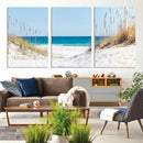 Serene Coastal Dune Path with Ocean View, 3-Panel Beach