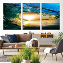 Ocean Wave at Sunset Canvas Art, Large Wall Print of Vibrant by MyGreatCanvas | Canvas Wall Art Prints | Photo Prints & Wall Decor