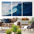 Ocean Wave at Sunset Canvas Art, Large Wall Print of Vibrant