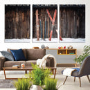 Vintage Ski Gear Canvas Print, Vintage Ski Gear Against