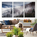 Beautiful Rising Fog in Winter Mountain Landscape- Framed