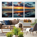 Beach Sunset Print - Stunning Ocean Canvas Artwork with