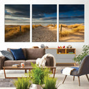 Ocean Beach Dark Clouds Wall Art Canvas Print