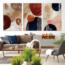 Boho Wall Art Canvas Print Set Mid-Century Prints Bohemian