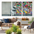 Banksy Colorful Street Graffiti Canvas Wall Art Print, by MyGreatCanvas | Canvas Wall Art Prints | Photo Prints & Wall Decor
