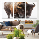 Bison Wall Art Canvas Print For Farmhouse, Wild Animal Wall by MyGreatCanvas | Canvas Wall Art Prints | Photo Prints & Wall Decor