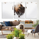 Bison Winter Wall Art Canvas Print For Farmhouse Decor