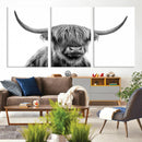 Scottish Highland Cow Cattle Art Print Wall Art Canvas Print by MyGreatCanvas | Canvas Wall Art Prints | Photo Prints & Wall Decor