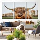 Highland Cow Animal Scottish Cattle Art Print Farmhouse Wall