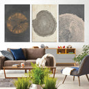 Boho Tree Ring Wall Art, Modern Minimalist Wood Grain