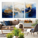 Navy Blue Abstract Wall Art Canvas Print