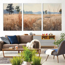 Golden Fields Canvas Wall Art Print – Serene Landscape of