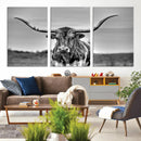 Texas Longhorn Cow Wall Art, Texas Longhorn Canvas, Cattle