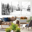 Winter Forest Wall Art Canvas Print – Framed Snowy Mountain