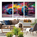 Abstract Graffiti Barbell Canvas Wall Art – Urban Fitness