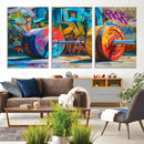 Fitness Gym Barbell Graffiti Wall Art Canvas Print