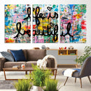 Life Beautiful Art Print - Banksy Graffiti Wall Art Canvas by MyGreatCanvas | Canvas Wall Art Prints | Photo Prints & Wall Decor