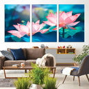 Pink Lotus Flower Canvas Wall Art | Vibrant Floral Wall by MyGreatCanvas | Canvas Wall Art Prints | Photo Prints & Wall Decor
