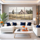 Rustic Farmhouse Barn Wall Art | 3-Panel Framed Gallery Wrap