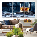 Whiskey Ice Wall Art Canvas Print