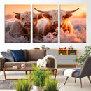 Highland Cows at Sunrise Wall Art Canvas Set – Serene and by MyGreatCanvas | Canvas Wall Art Prints | Photo Prints & Wall Decor