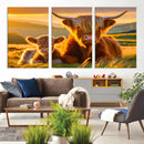 Scottish Cow and Baby Cow Canvas Wall Art Animal Print